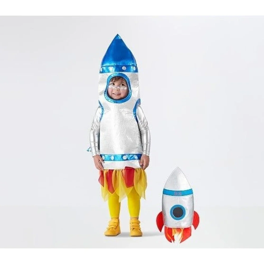 Pottery Barn Kids 3D Rocket Ship Costume Dress Up Pretend Play Size 3T